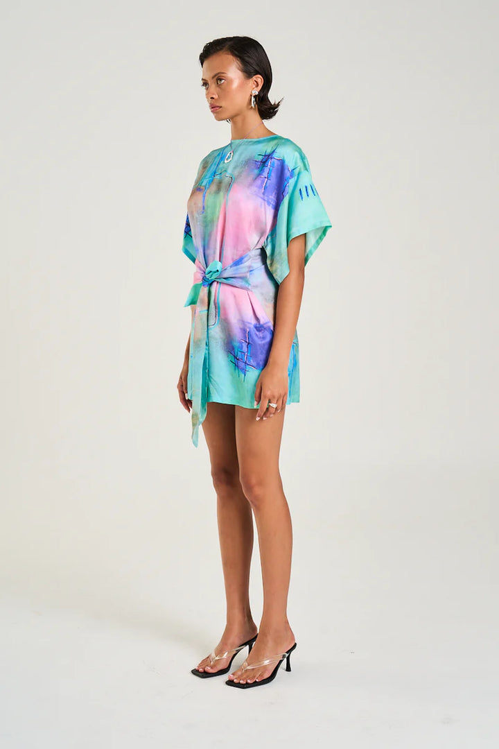 Summi Summi tie front dress- H2O