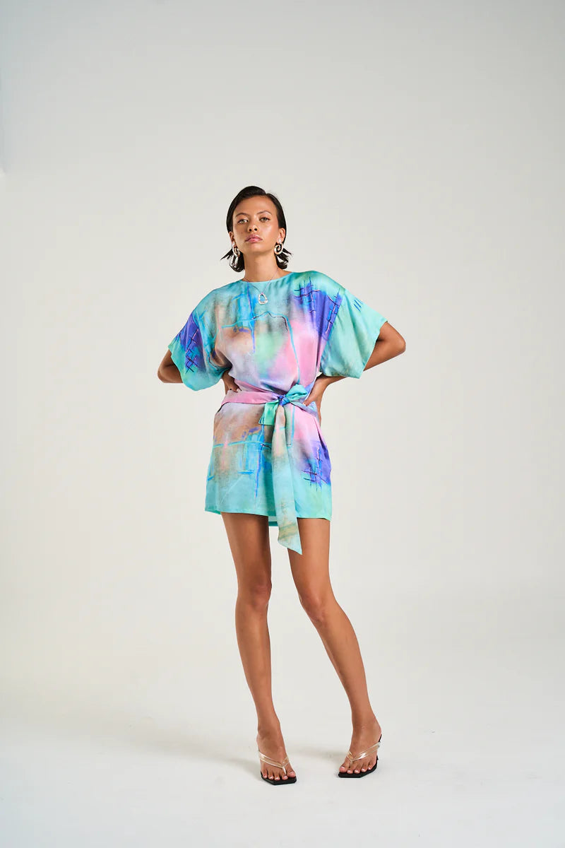 Summi Summi tie front dress- H2O
