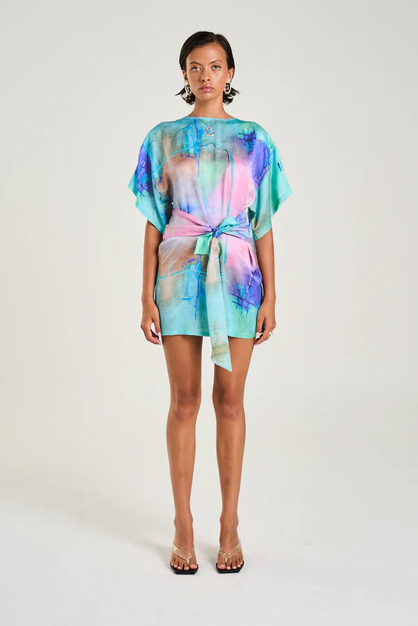 Summi Summi tie front dress- H2O
