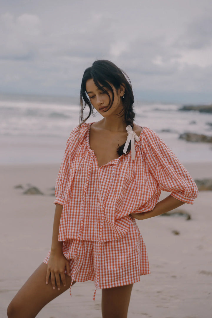 Bare road Chloe blouse- starburst gingham