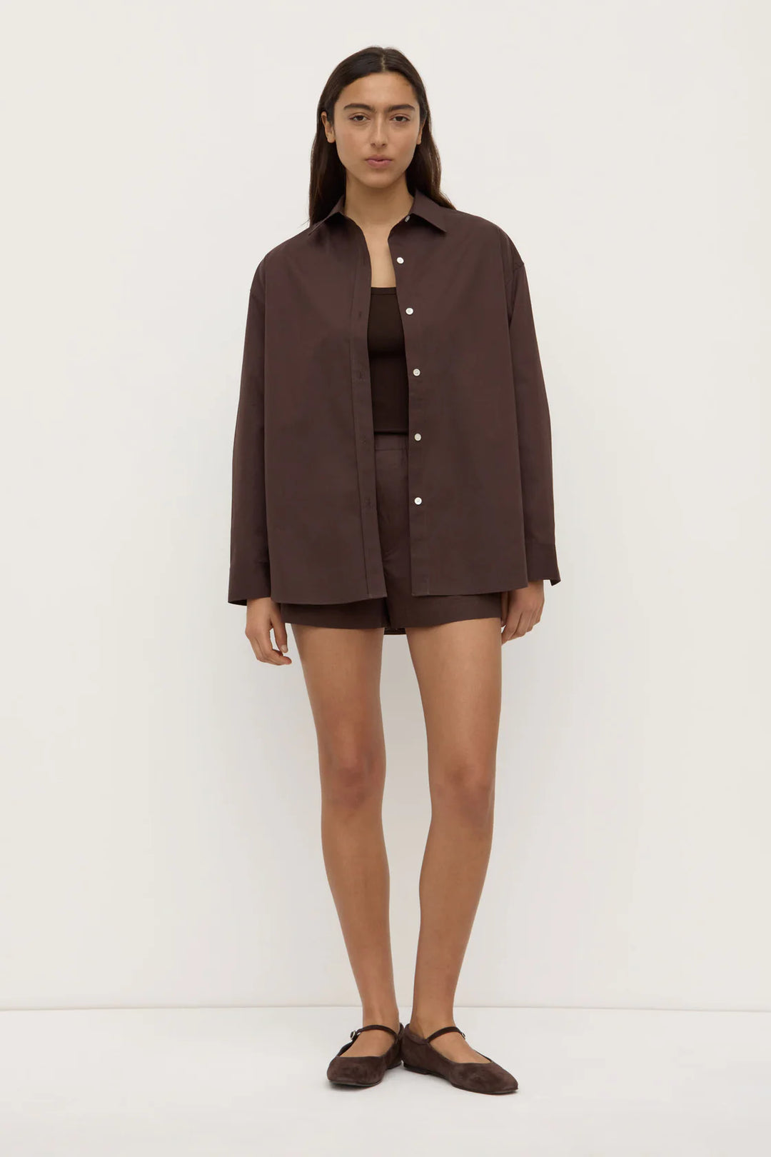 Assembly Marigold poplin shirt- ganache