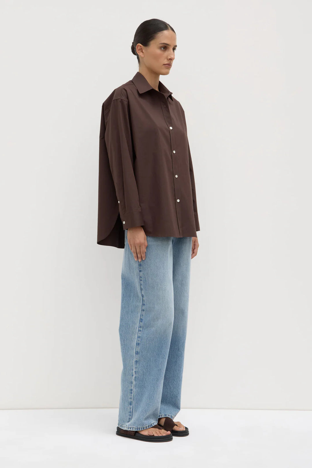 Assembly Marigold poplin shirt- ganache
