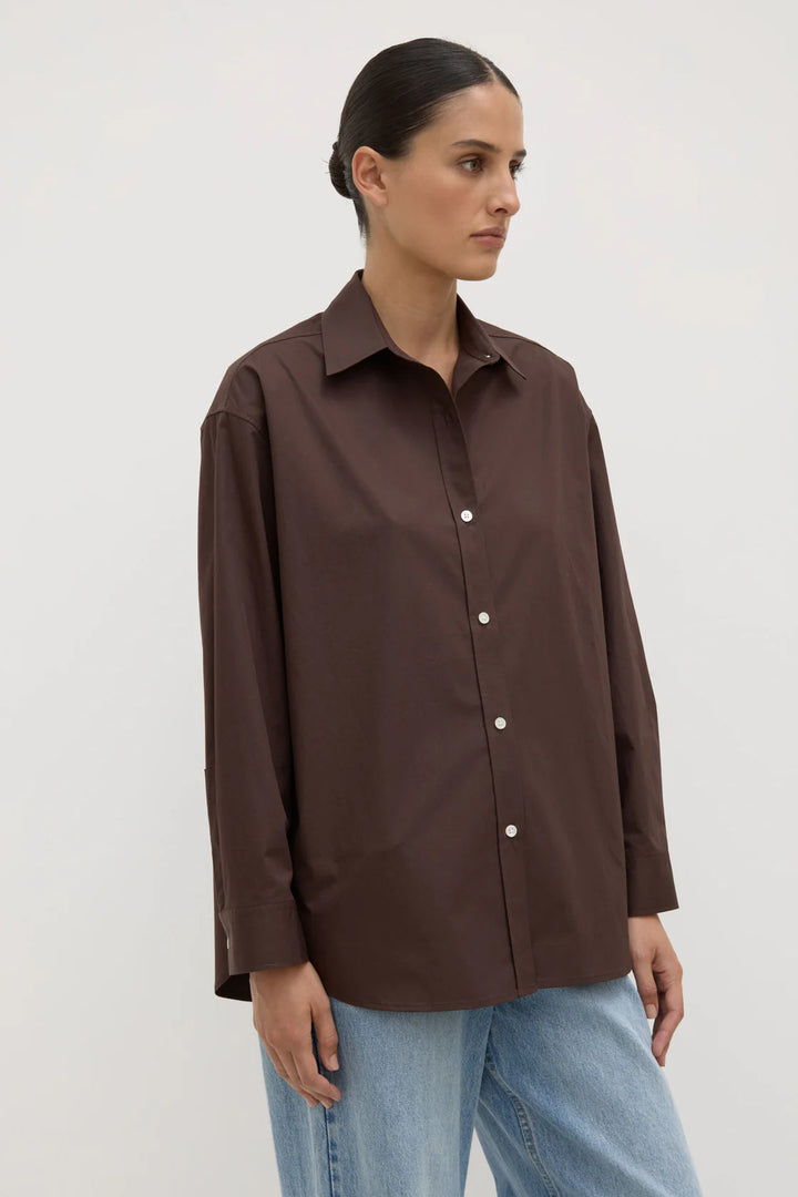 Assembly Marigold poplin shirt- ganache