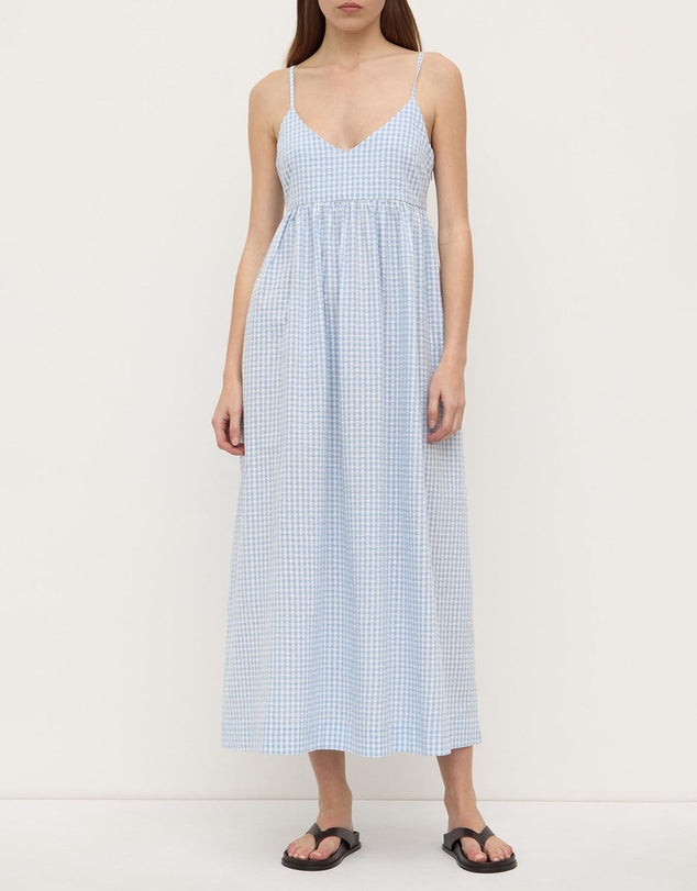 Assembly Ainslee midi dress- blue check