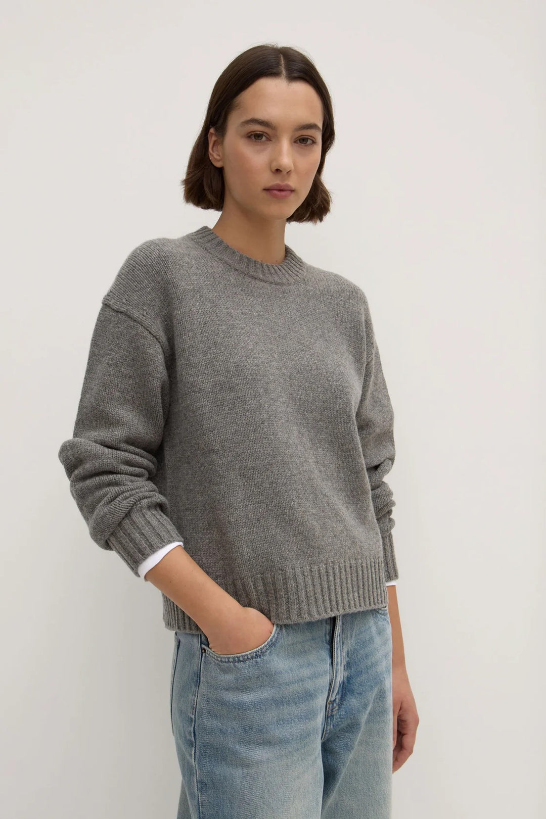 Beau Merino Wool Knit - Grey Marle
