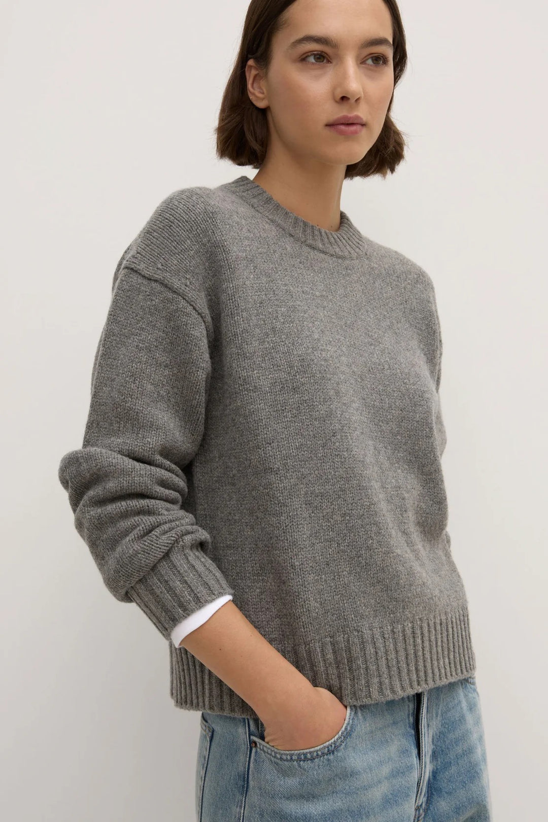 Beau Merino Wool Knit - Grey Marle