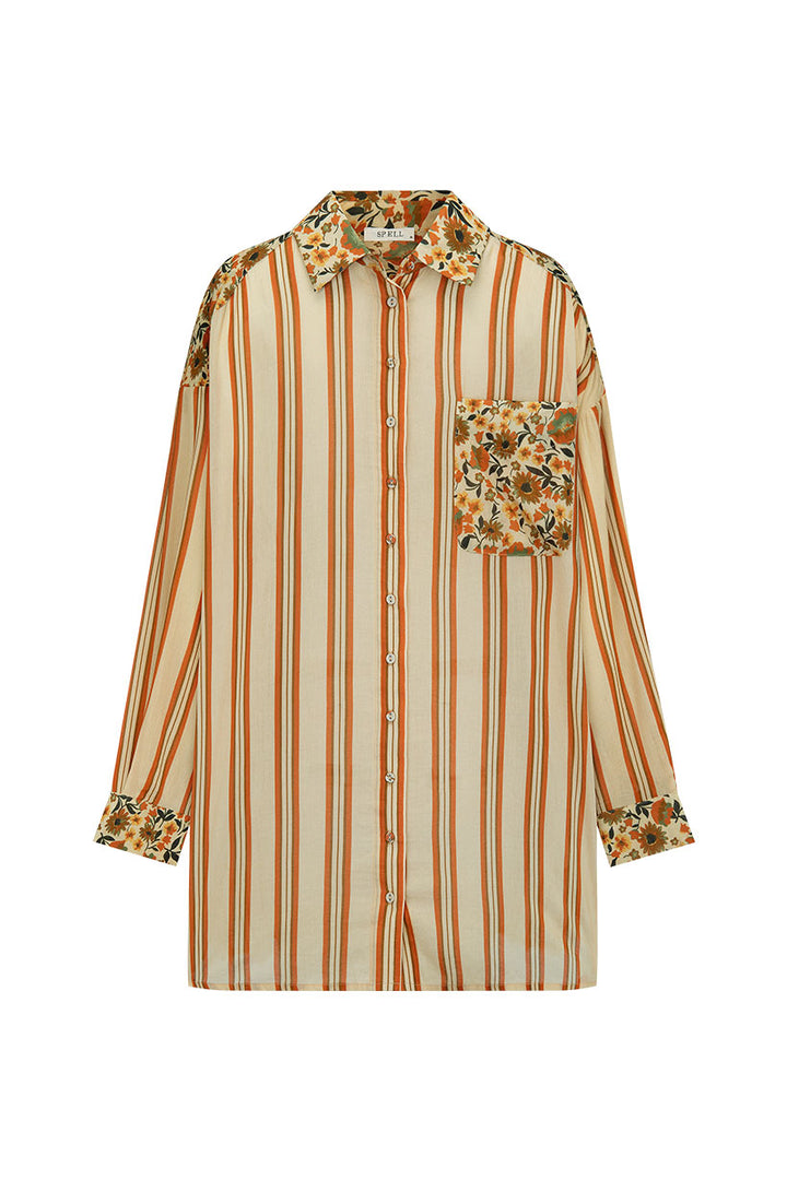 Spell Impala lily shirt dress- gold