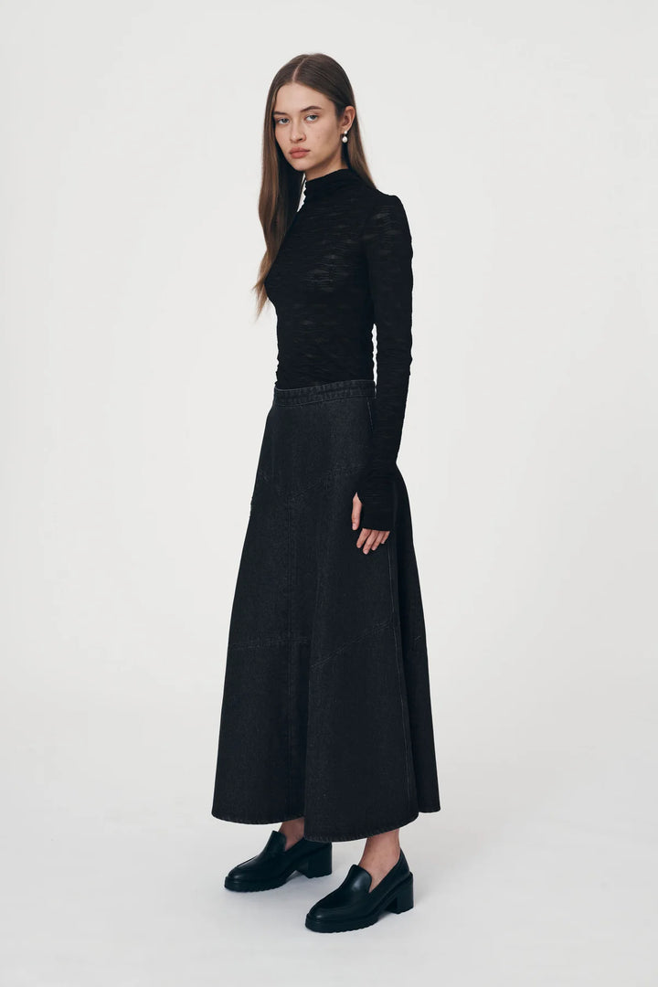 Rowie paloma skirt- washed black